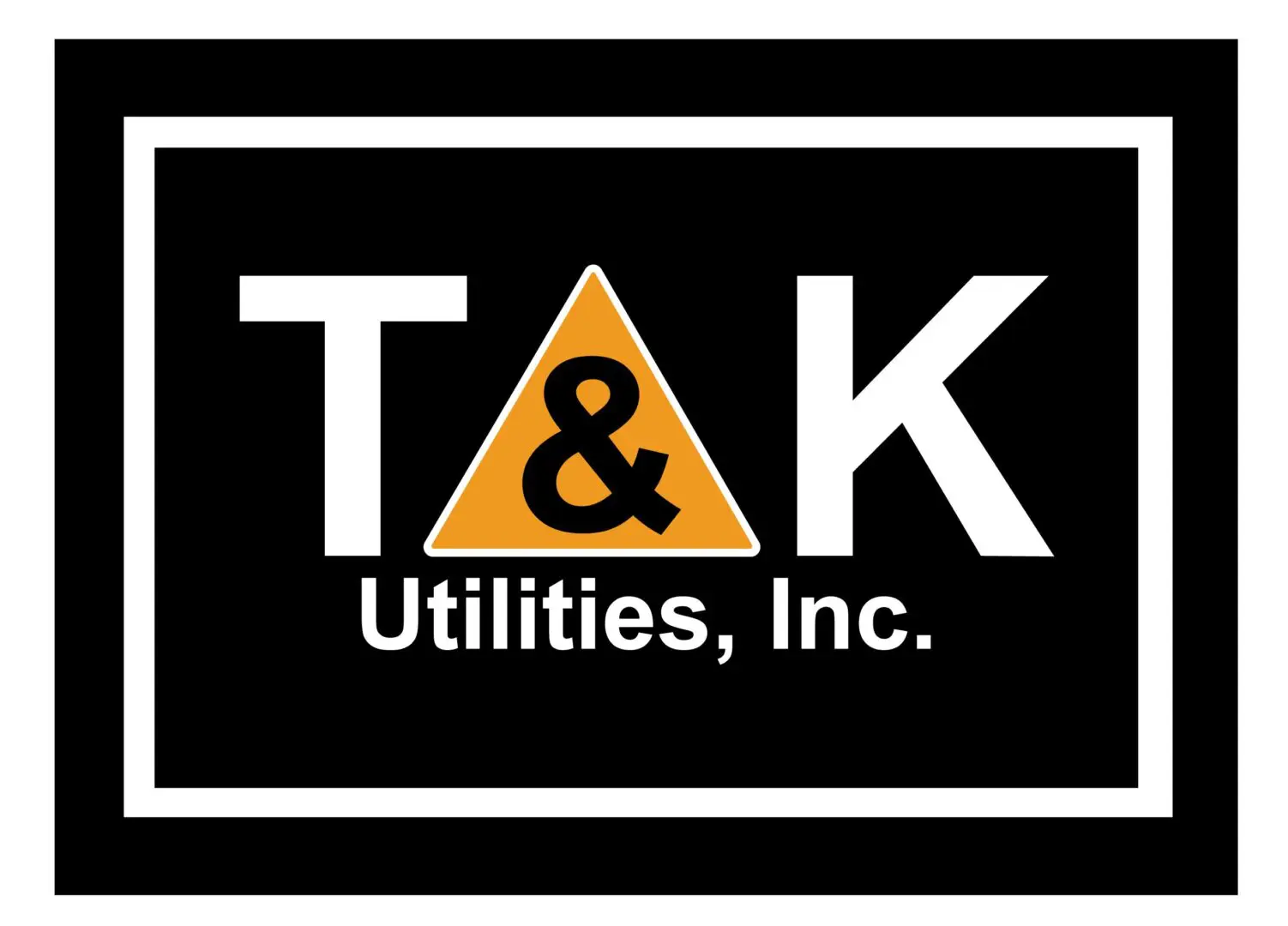 T & K Utilities, Inc. Logo on Black Background